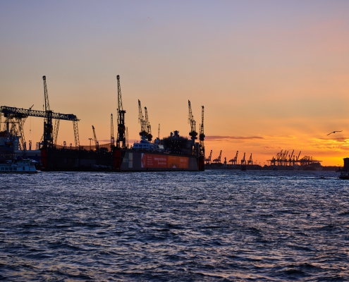 Hamburg-Hafen-Sunset